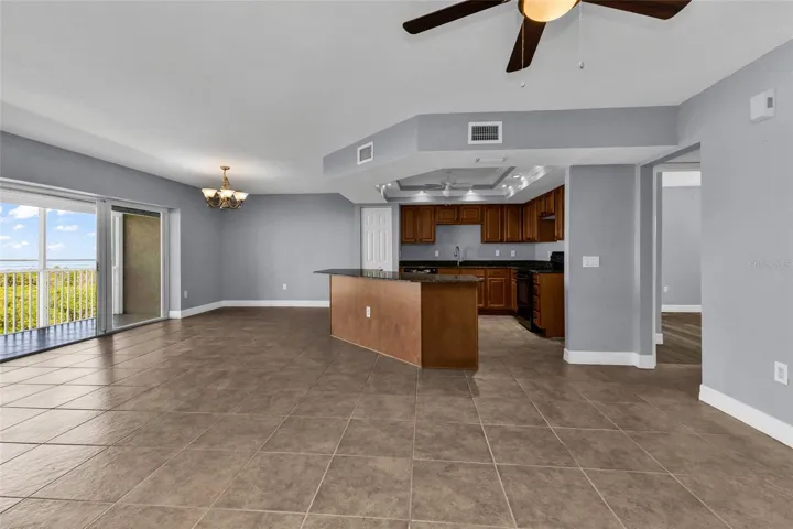 Living room and kitchen