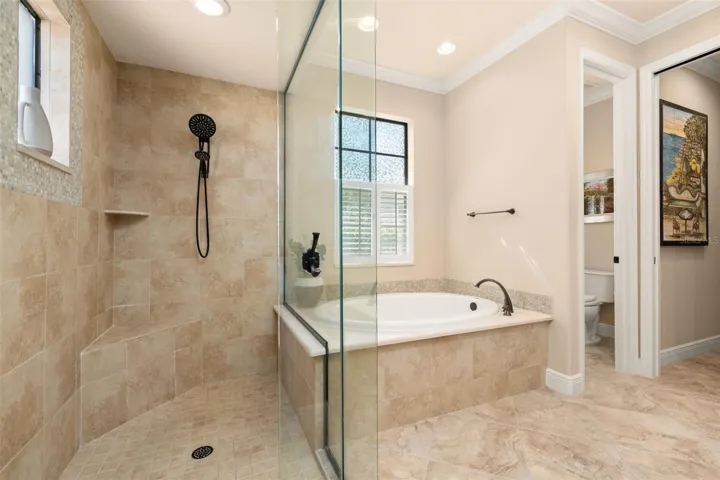 Primary Shower with Soaking Tub