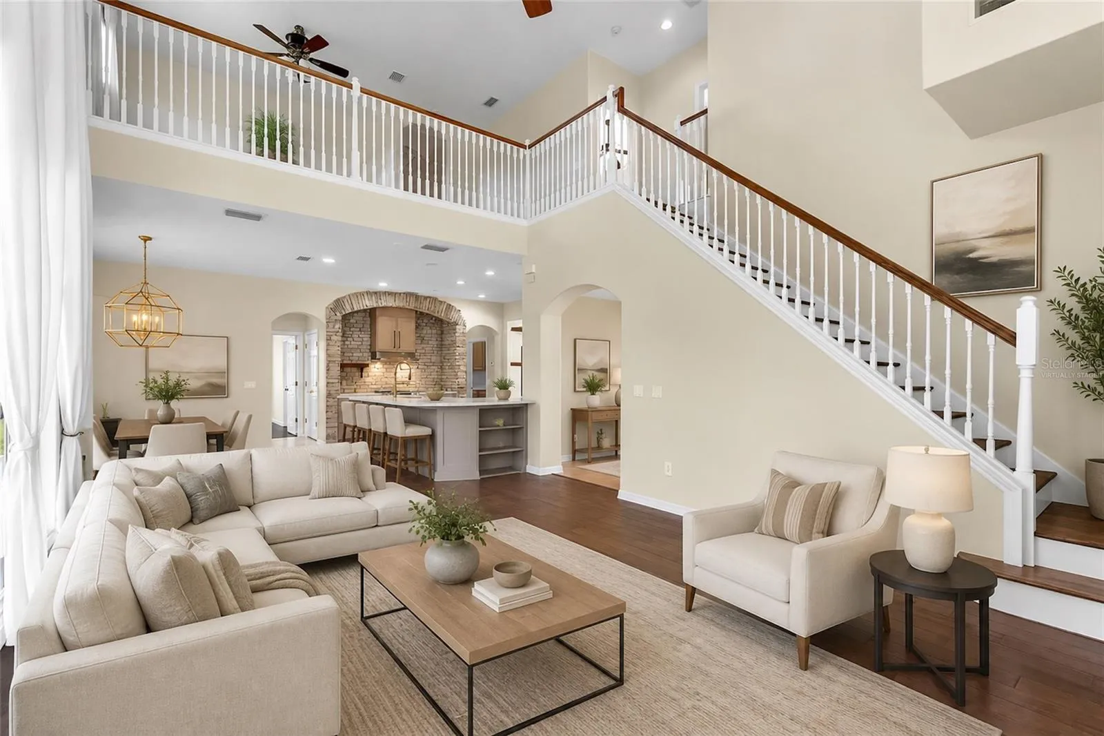 first level - Living Room ( virtually staged)