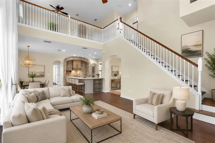 first level - Living Room ( virtually staged)