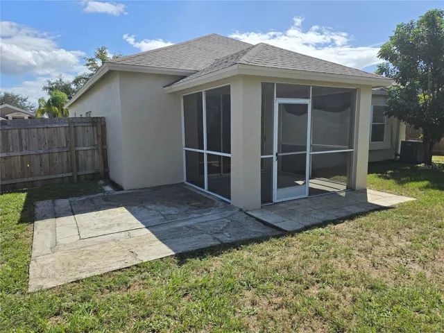 Fenced backyard