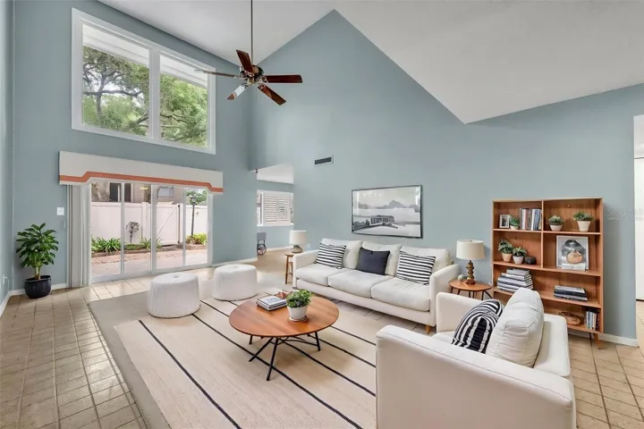 Virtually staged living room