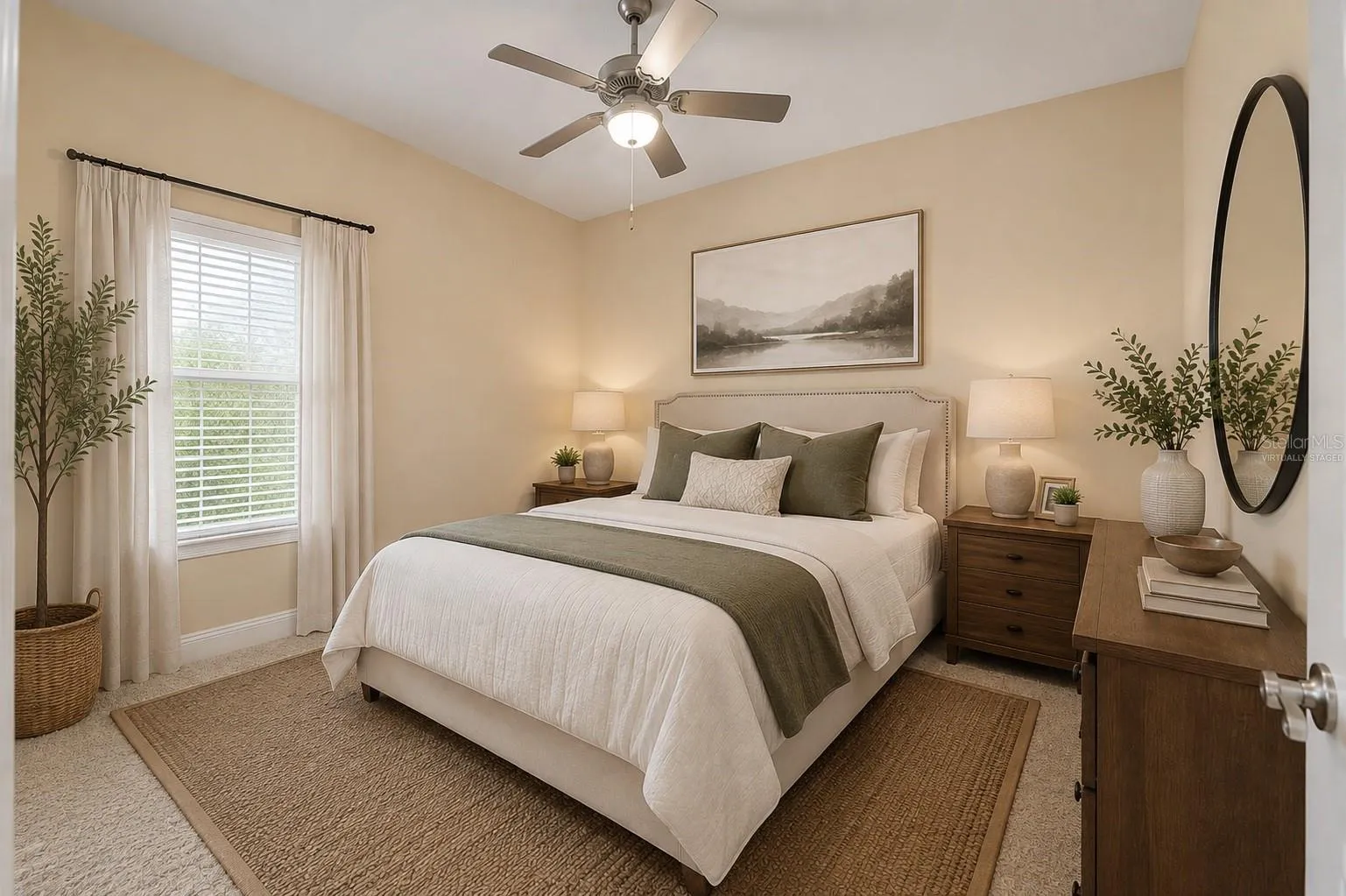 Spacious secondary bedroom virtually staged