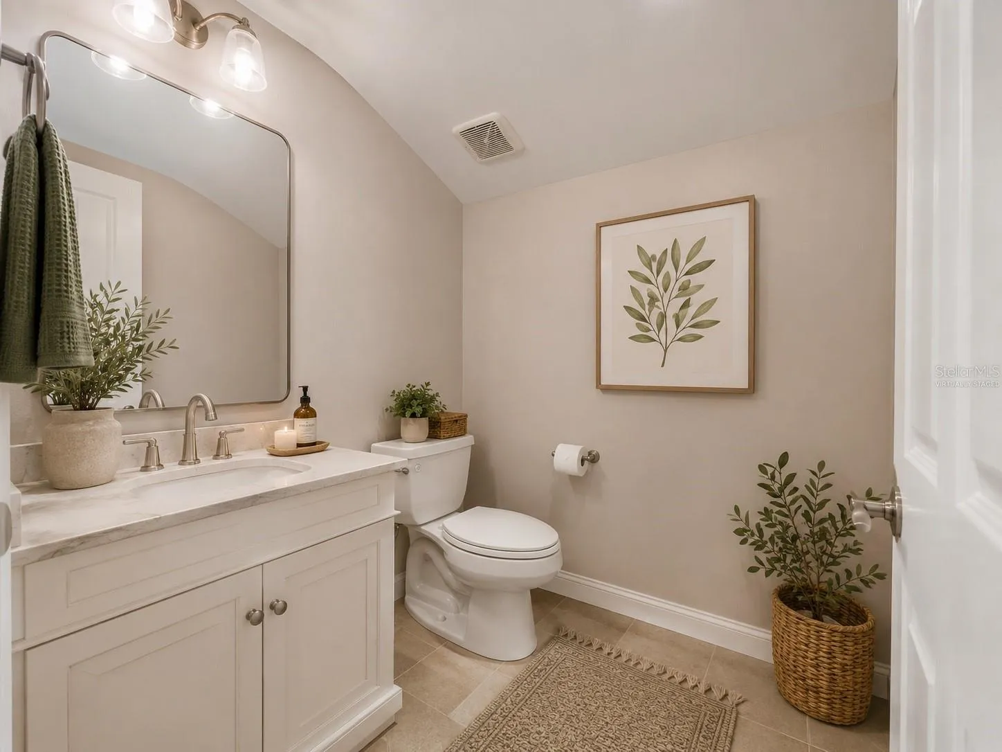 Bonus room bathroom upstairs, virtually staged