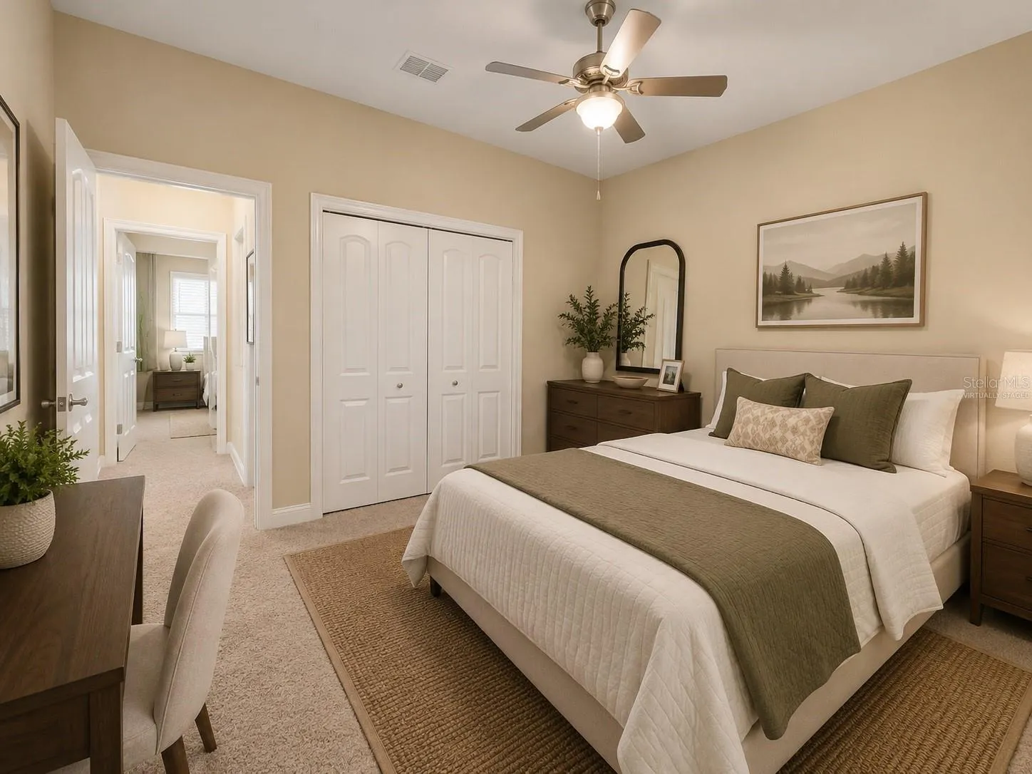 Spacious secondary bedroom virtually staged