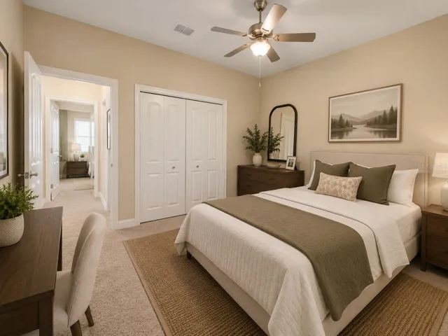 Spacious secondary bedroom virtually staged