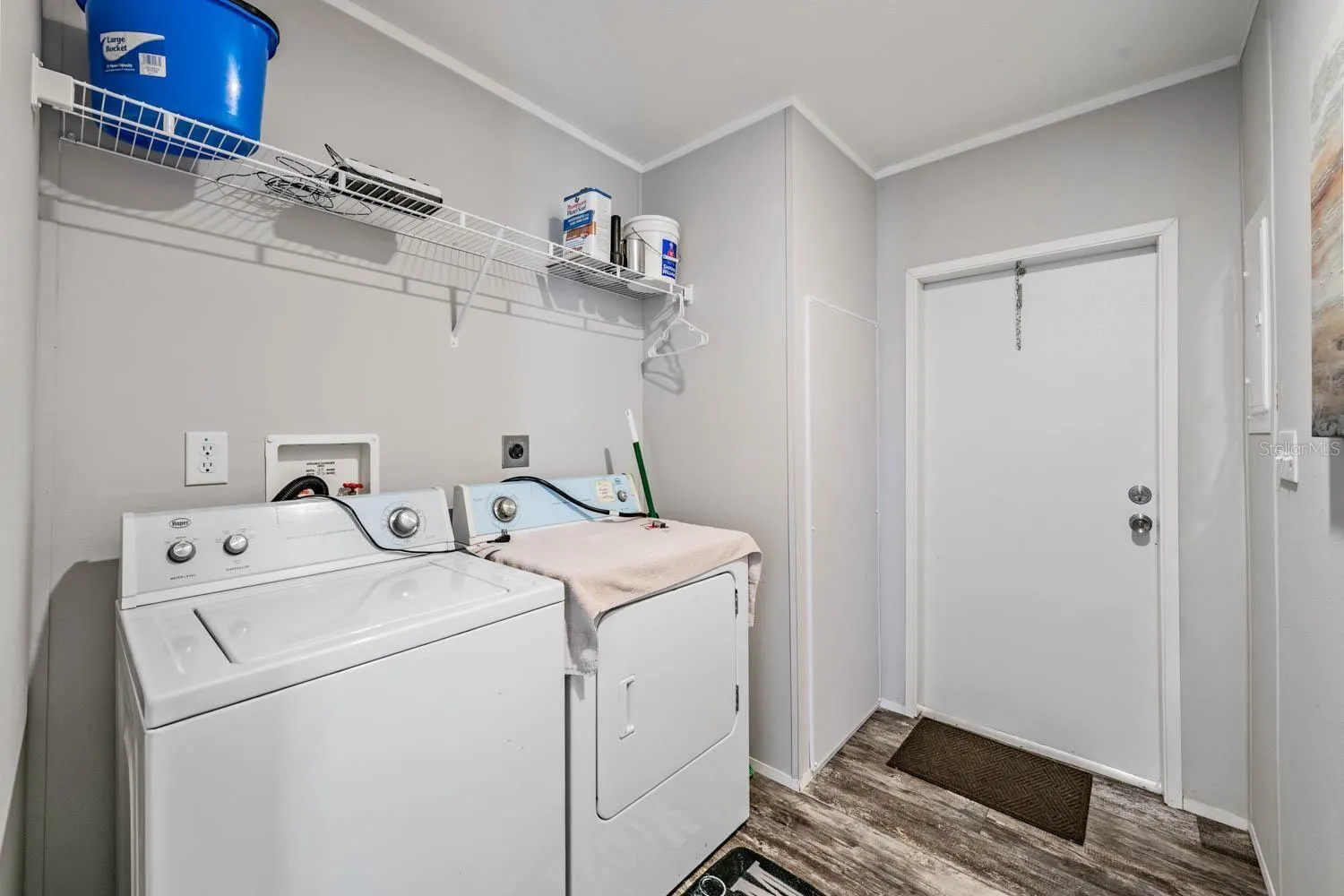 Inside laundry area.