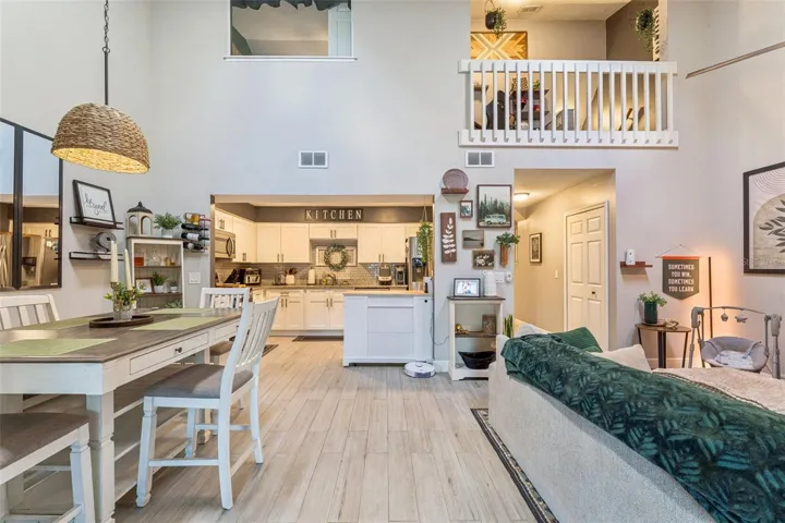 Living room and dining room