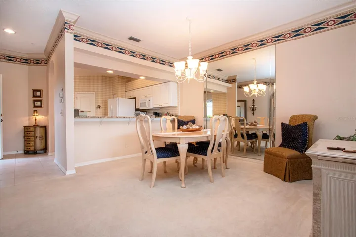 Dining area and kitchen.