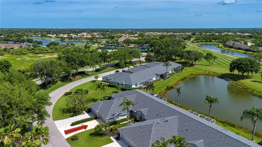 Looking towards the clubhouse and tennis courts