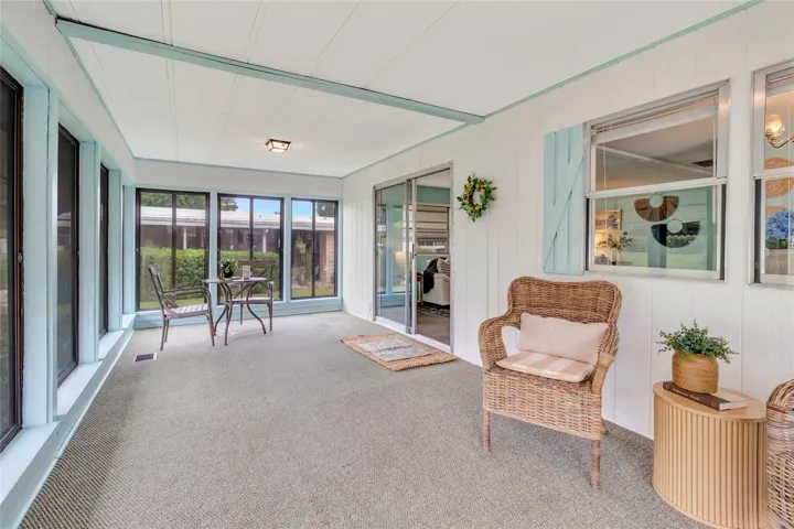 View from inside Florida Sunroom looking back at doors to Living Room