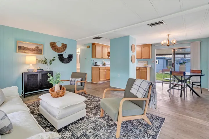 Living Room showing Breakfast Area to the right and Kitchen straight ahead