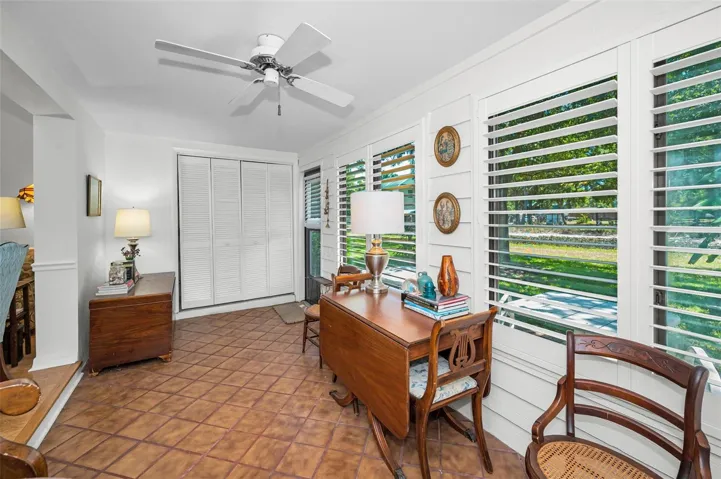 Florida Room with plantation shutters
