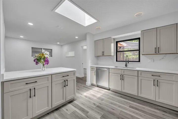 Kitchen overlooking dining room