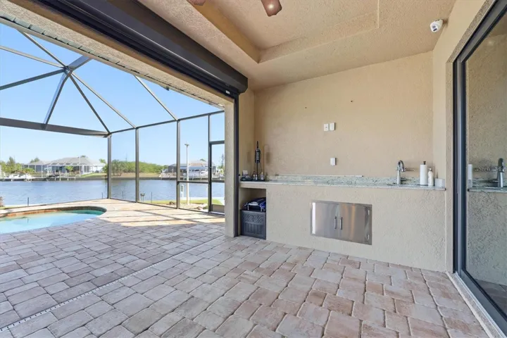 Covered Lanai with Electric Hurricane Shutter