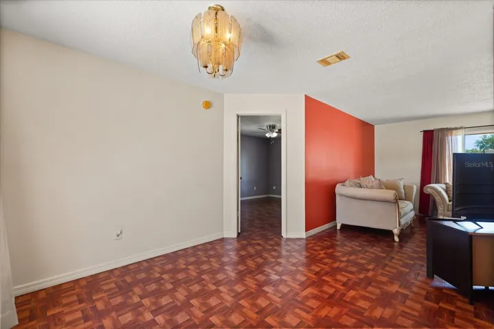 Dining room with entrance to Primary bedroom