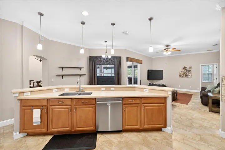 Kitchen open to family room