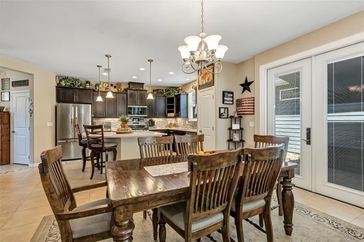 Dining room with french doors