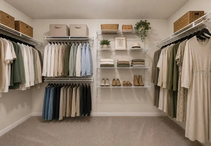 virtually staged- Primary closet