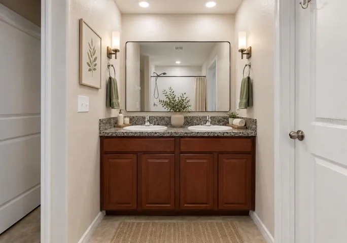 virtually staged- Primary bath