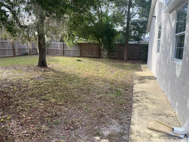Fenced in back yard