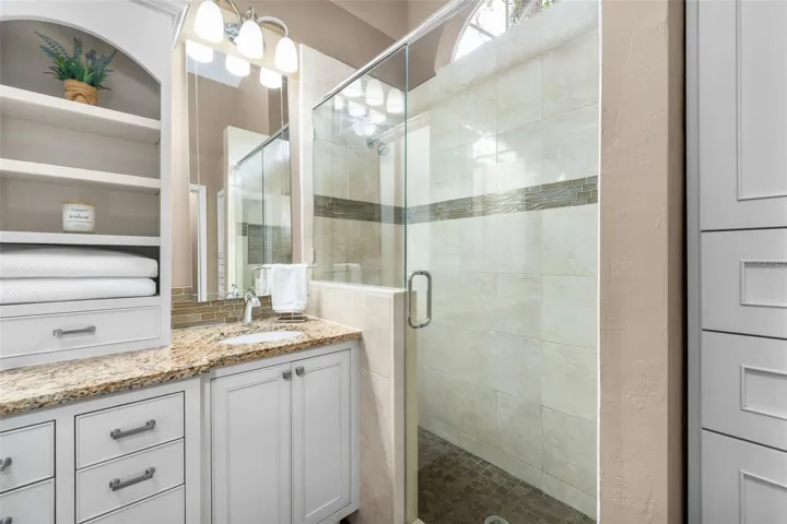 Fully tiled walk-in shower