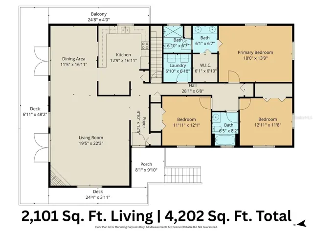 Floor Plan Main (Upper) Level... 3BD/2BA with Bonus Lower Level Rec Room