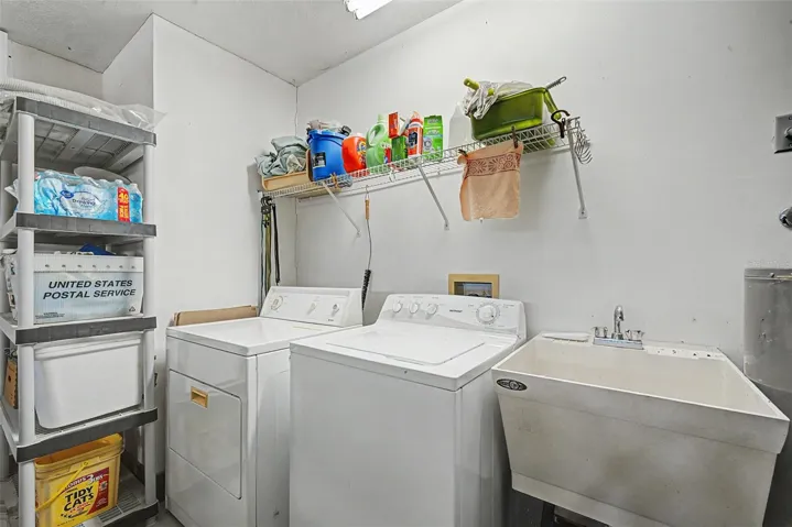 laundry area in garage