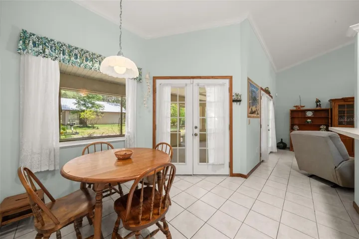 eat in kitchen area, back door
