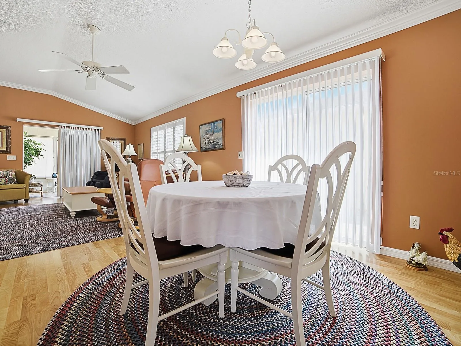 Dining area with patio doors to side yard