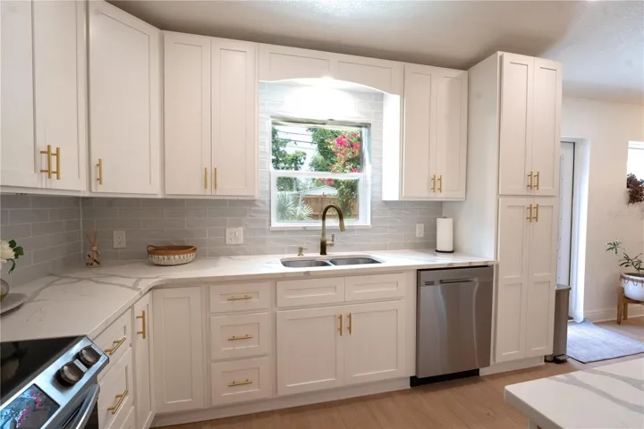 Large kitchen with plenty of natural light