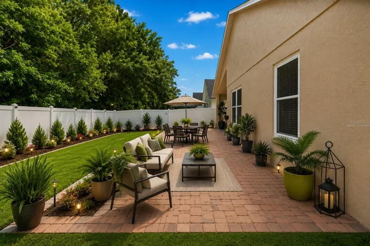 Virtually Staged Backyard Patio