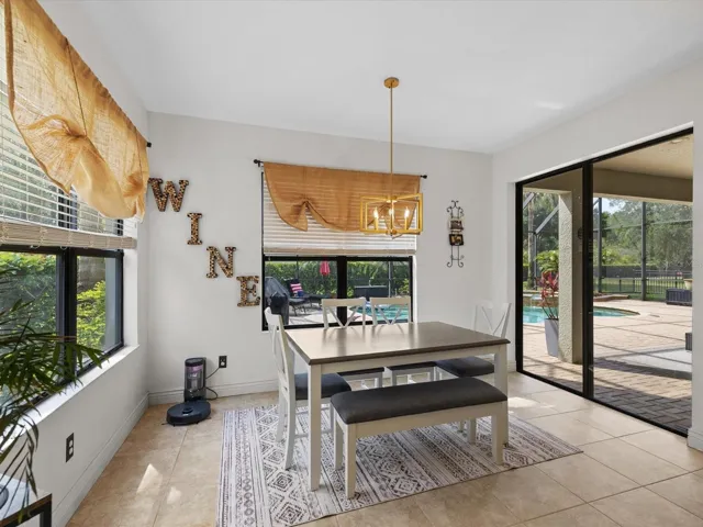 Breakfast/Dining Area overlooking the pool