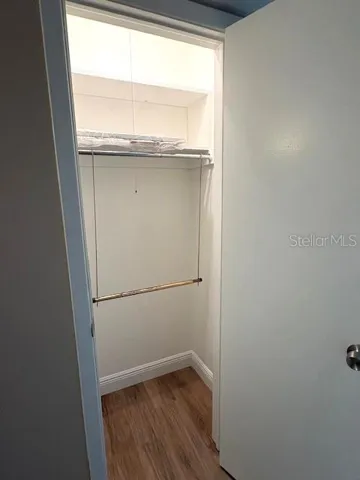 Hallway coat closet, convenient to living room and bedrooms.