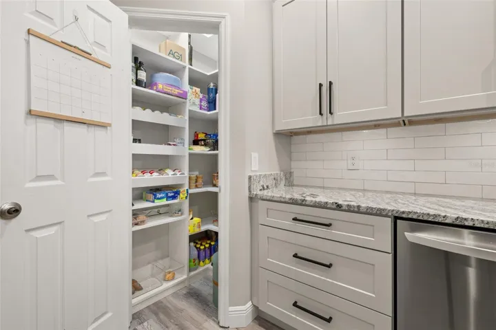 Pantry with shelving