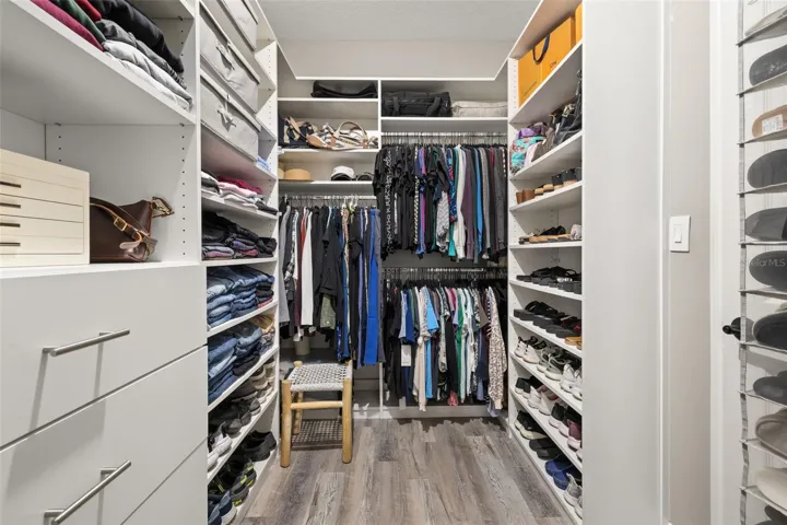 Master closet with custom built ins