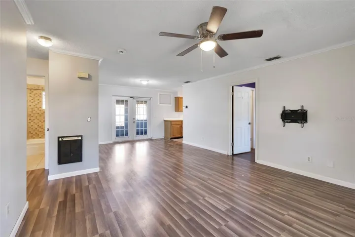 Open living and dining.