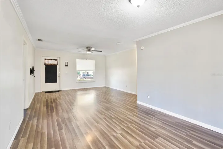 Open living and dining.