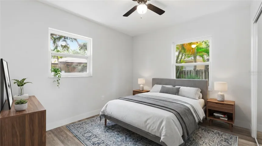Virtually staged 3rd bedroom