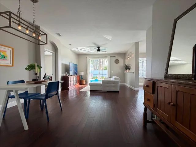 Open dining and living room
