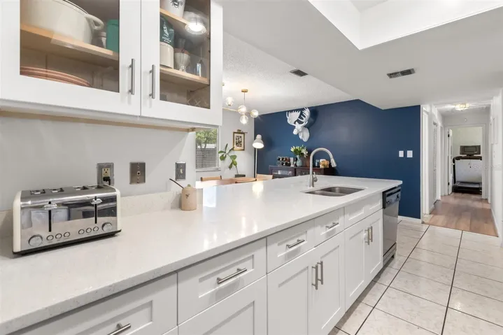 Kitchen with quartz countertops