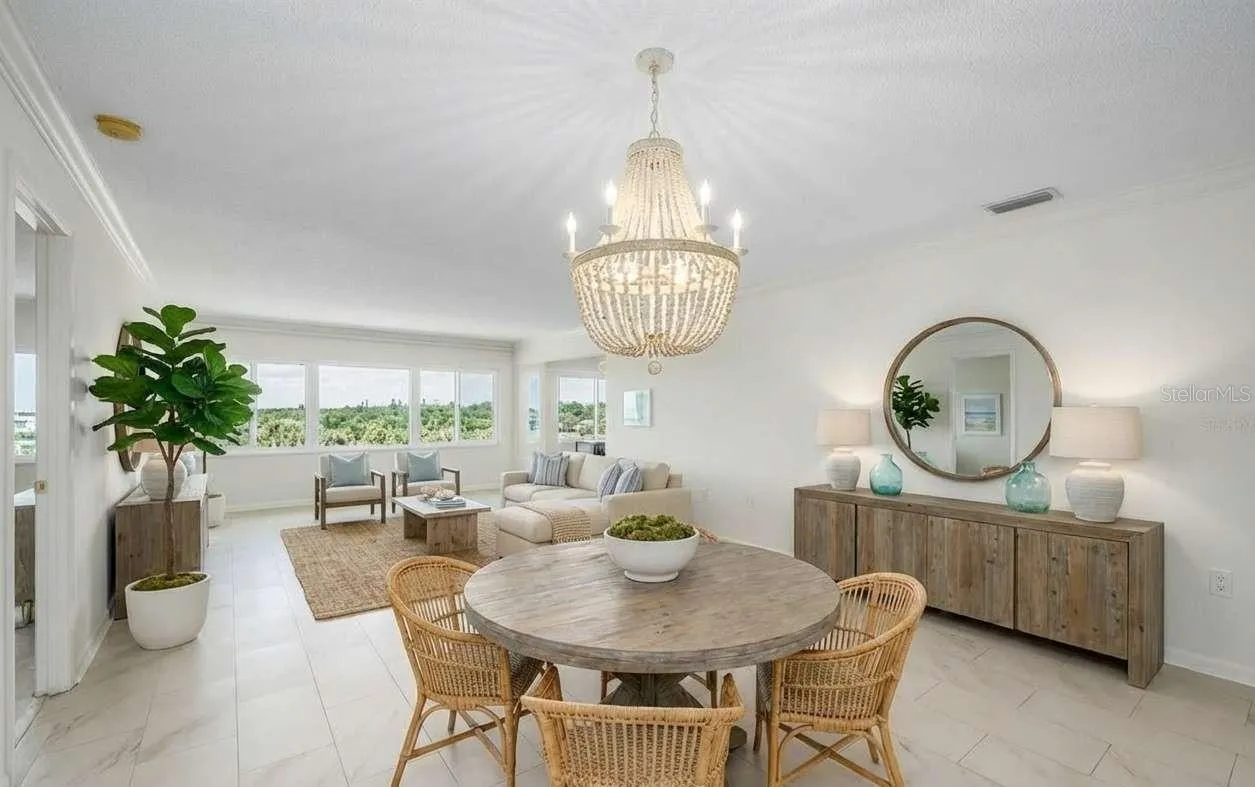 Virtual photo of living and dining combo