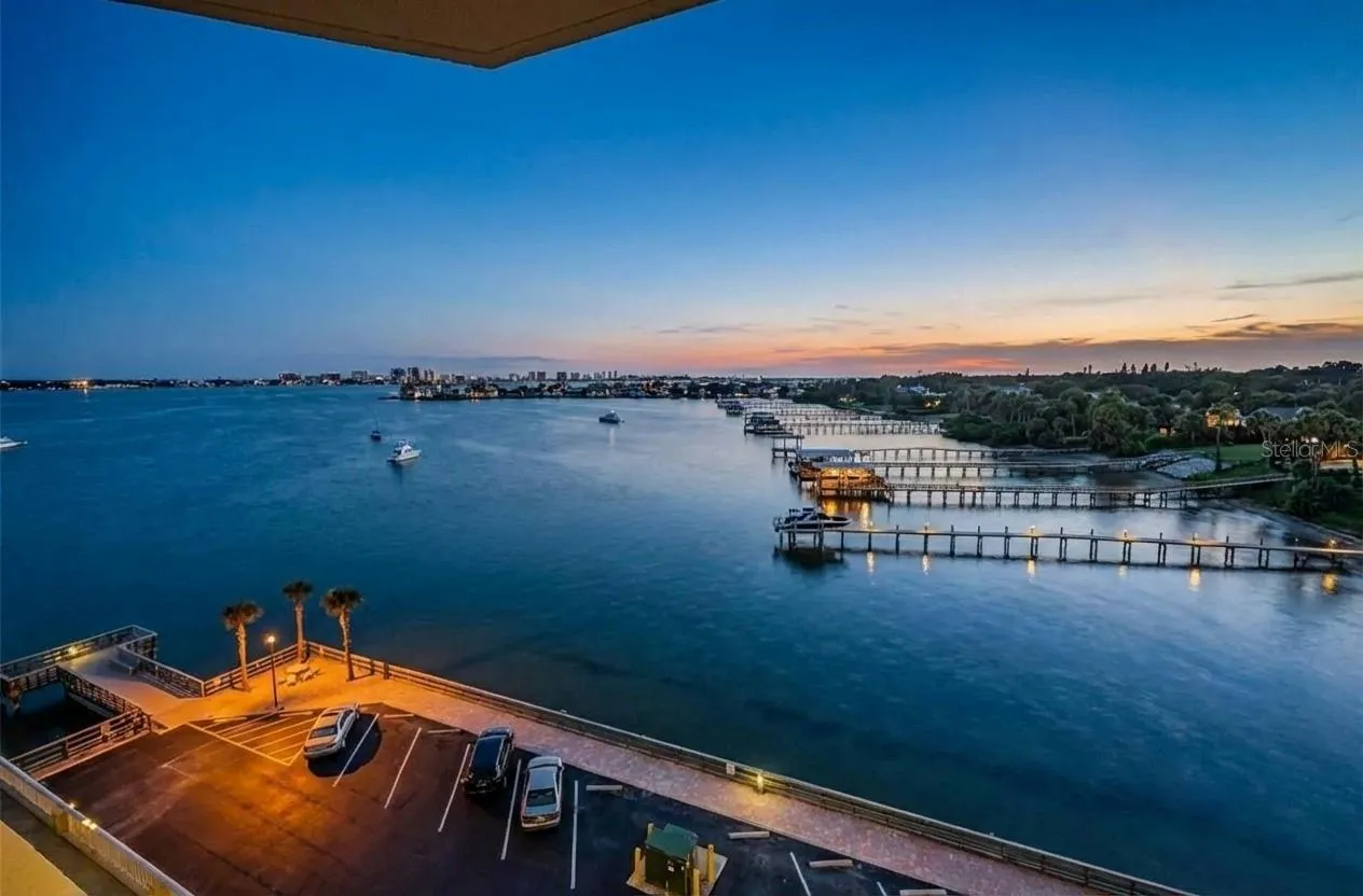 Sunsets on bay views from living room