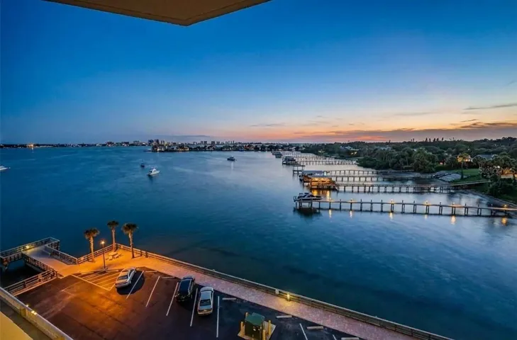 Sunsets on bay views from living room