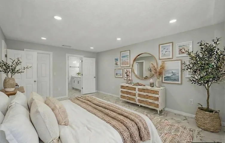 Virtual staged guest bedroom