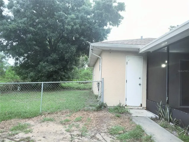 Back yard...Door to bathroom