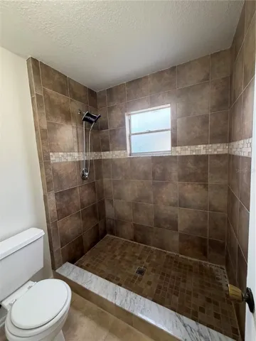 Master bathroom walk-in shower, recently renovated