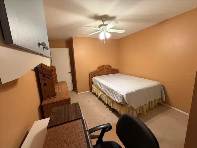 Bedroom with Carpet, Ceiling Fan