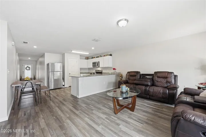 Living Area and kitchen/dining area