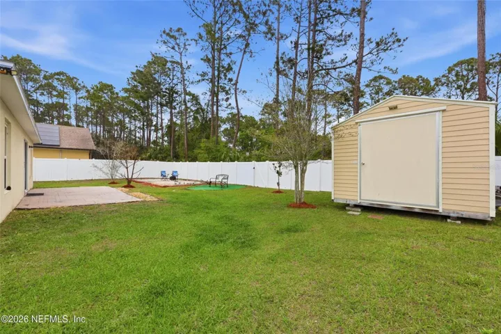 Backyard with storage